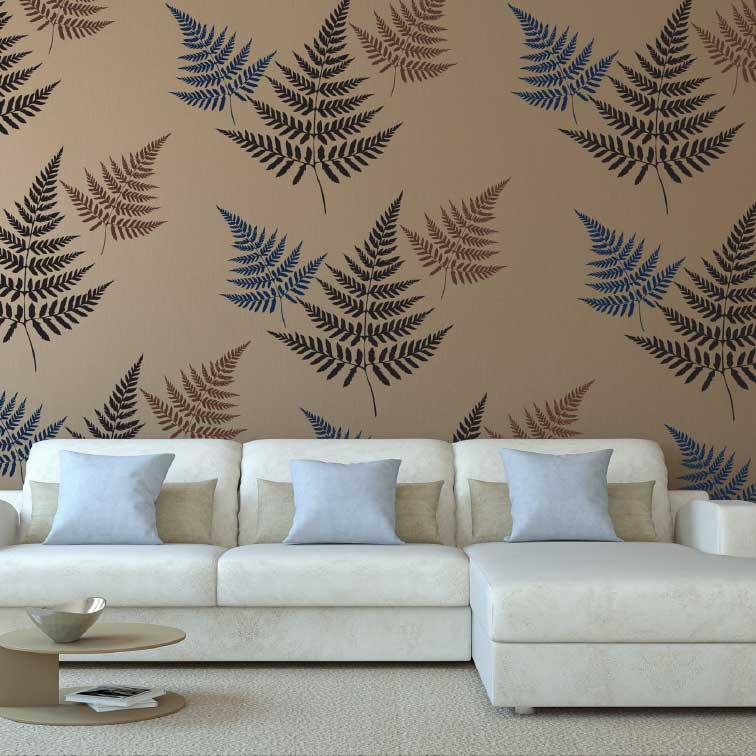 wall stencil designs - Ishta Collection stencil wall painting