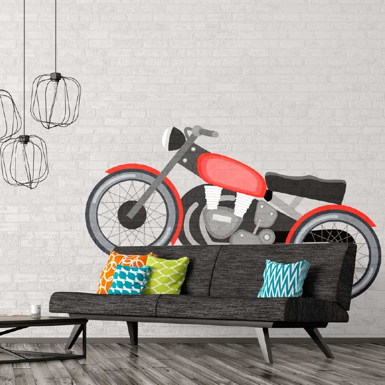 wall stencil bike
