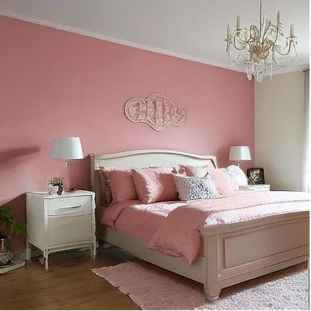 Pink Two-Colour Combinations for Bedroom, pink and biege blush two color combination for bedroom