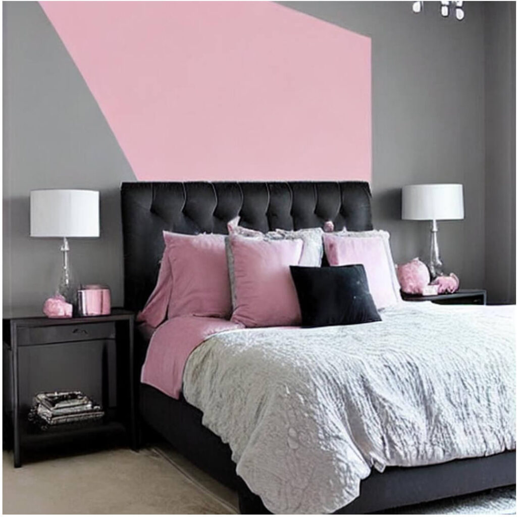 Grey and Mauve Pink Bedroom Colour Palette