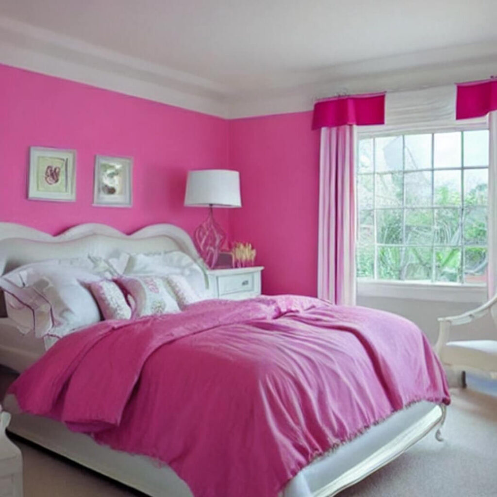 Pink Two-Colour Combinations for Bedroom, pink and white two color combination for bedroom