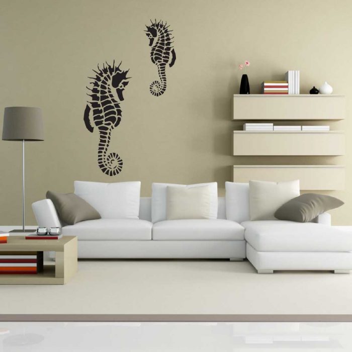 wall stencil living room